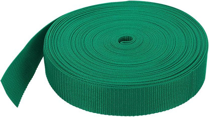 MECCANIXITY Lightweight Polypropylene Webbing Strap 1 1/2" 25 Yard Backpack Strapping Band Green for Outdoor Luggage Cargo Straps