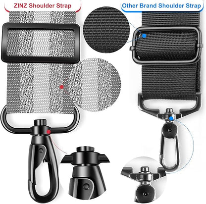 ZINZ 74" Shoulder Strap with Fixed Pad and Dual Balanced Buckles，Gray Silver Jacquard