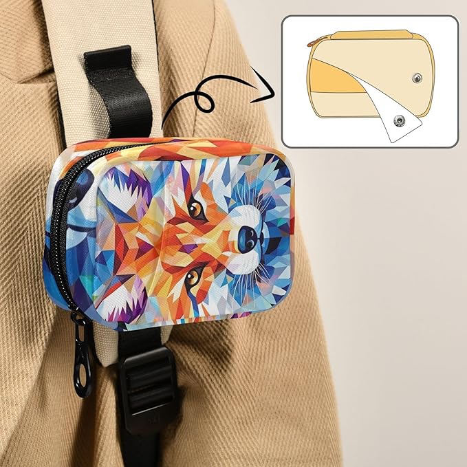 Pill Organizer Box Case Weekly Travel Pill Container Holder 7Day Cute Vitamin Organizer Dispenser Sorter Planner Storage Small Compact Fox Geometric11