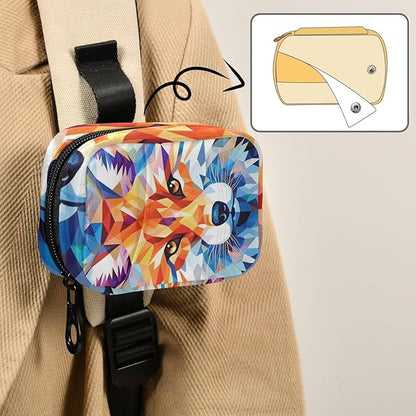 Pill Organizer Box Case Weekly Travel Pill Container Holder 7Day Cute Vitamin Organizer Dispenser Sorter Planner Storage Small Compact Fox Geometric11