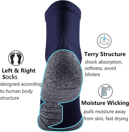 CWVLC Compression Athletic Quarter Socks Cushioned for Men Women