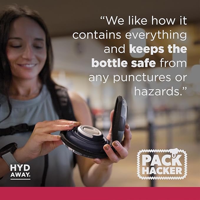 HYDAWAY Travel Case for Collapsible Bottles, Bowls & Cups - Protective Storage with Carabiner Clip - Durable, Water-Resistant, TSA-Friendly