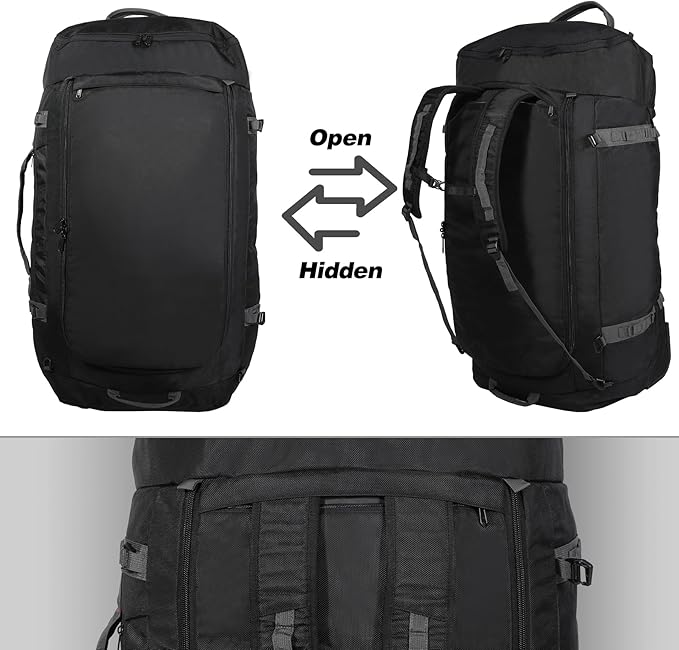 REDCAMP 85L/120L/140L Foldable Duffle Bag with Wheels, Large Travel Duffel Bag