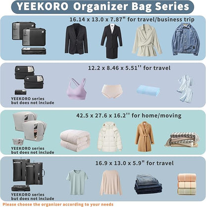 Compression Packing Cubes for Travel, Vacuum Bags for Business Trip, Professional IP67 Reusable Packing Cubes for 20 inch Suitcases, Organizer Bags for Luggage for Women & Men(1 PACK, No Pump)