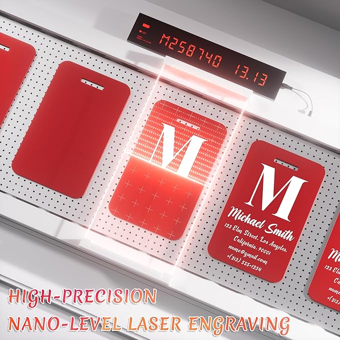 4 PCS Personalized Luggage Tags for Suitcase, Custom Engraved Aluminum Luggage Tags with Your Personalized Text Logo, Metal Name Tags with Steel Loop for Bag, Suitcase, Backpack (Gold, Large)