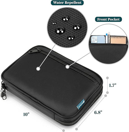 PAVILIA Soft Electronic Organizer Travel Case, Travel Cord Organizer Bag, Small Cable Tech Storage Pouch, Travel Accessories Essentials Must Haves for Mobile Phone, USB, Cord, Charger, Black
