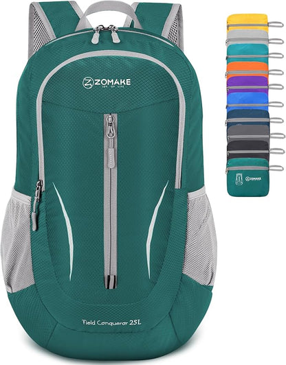 ZOMAKE Ultra Lightweight Packable Backpack 25L, Foldable Hiking Backpacks Water Resistant Small Folding Daypack for Travel(Army Green-NEW)