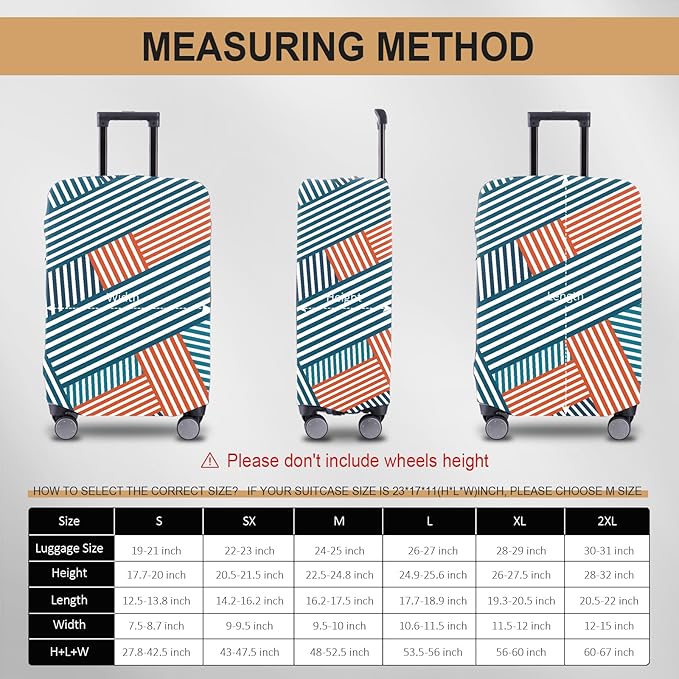 Travel Luggage Cover - Scratch-Resistant Fit 19-31 Inch Suitcase Protector, Not Included (F-S-007, S(19-21inch))