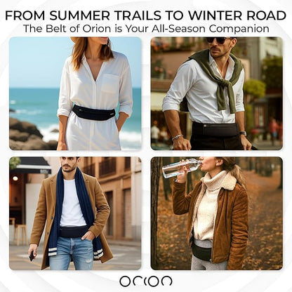 The Belt of Orion Running Belt & Slim Fanny Pack for Men & Women Anti-theft Passport Holder & Money Belt For Travel - Comfortable Phone Holder For Running, Hiking, & at the GYM - Travel 9"x4"