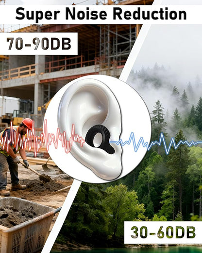 Ear Plugs for Sleeping,30db Noise Cancelling Earbuds with 8 Eartips and Carry Case,Reusable earplugs for Sleep,Focus,Snoring,Shooting,Motorcycle,Airplanes,Musicians. (Black, L-M-S-XS)