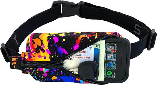 SPIbelt Running Belt for Women Men, Phone Holder for Running, Running Fanny Pack, Holder for Phone, Running Waist Pack, Adjustable Waist, [Fits All Phones]. Rave with Black Zipper