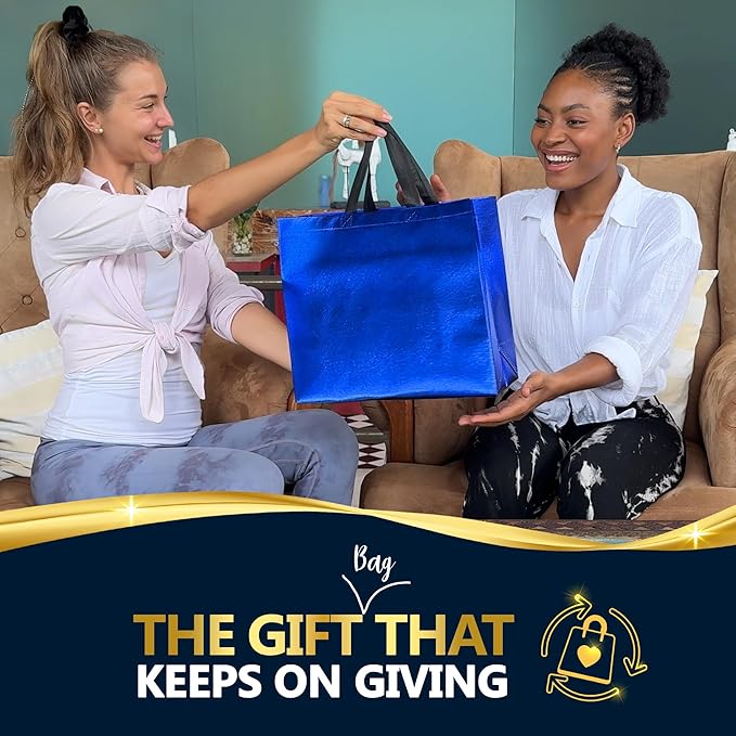 Nush Nush Mix Color Large Gift Bags Bulk– Set of 30 Reusable Gift Bags With Handles with 6 Glossy Vibrant Colors - Perfect Large Goodie Bag for Small Business, Birthday, Christmas, Events – 13x5x11