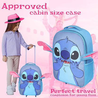 Disney Stitch Luggage Travel Essentials Suitcase Kids Foldable Luggage with Wheels 17