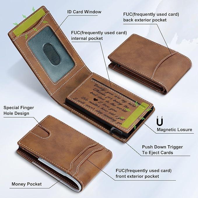 furid Gifts for Husband Him Valentines: Smart Wallet Rfid Blocking - Stocking Stuffers Gift Boxed For Boyfriend Father at Birthday Valentines Day Anniversary