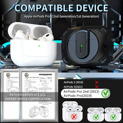 RFUNGUANGO for AirPods Pro 2nd Generation Protective case, 2024 New Space-Themed Protective case. Compatible with Airpods Pro 1/2 and, Works with MagSafe. [Black]
