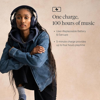 Cambridge Audio Melomania P100 SE Headphones - Bluetooth, Active Noise Cancelling with Hi-Fi Sound, 100 Hour Playback with User Replaceable Battery, Gaming Mode and Carry Case - Blue