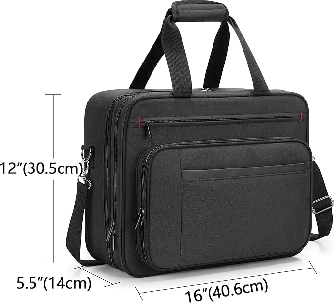 samdew Double-layer Portable Mobile Printer Storage Bag Compatible with HP Tango/Tango X, HP Officejet 250/200, Printer Carrying Case with 15.6" Laptop Layer, Shoulder & Trolley Strap, Bag Only