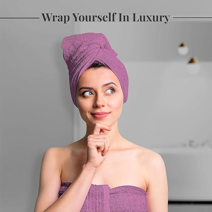 Tens Towels Pack of 8 Towels Set, 2 Extra Large Bath, 2 Hand, 4 Washcloths, 100% Cotton, Lighter Weight, Quicker to Dry, Super Absorbent, Perfect for Bathroom, Purple