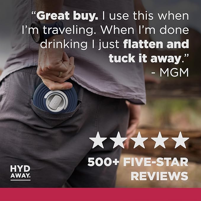 HYDAWAY 25oz Collapsible Water Bottle - BPA-Free, Leakproof, Lightweight, and Space-Saving - Perfect for Hiking, Travel, and All-Day Hydration