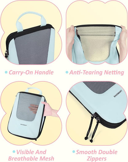 BAGSMART Compression Packing Cubes for Travel, 6 Set/5 Set/4 Set, Compression Suitcase Organizer Bags Set for Suitcases Travel Essentials, Lightweight Packing Organizers
