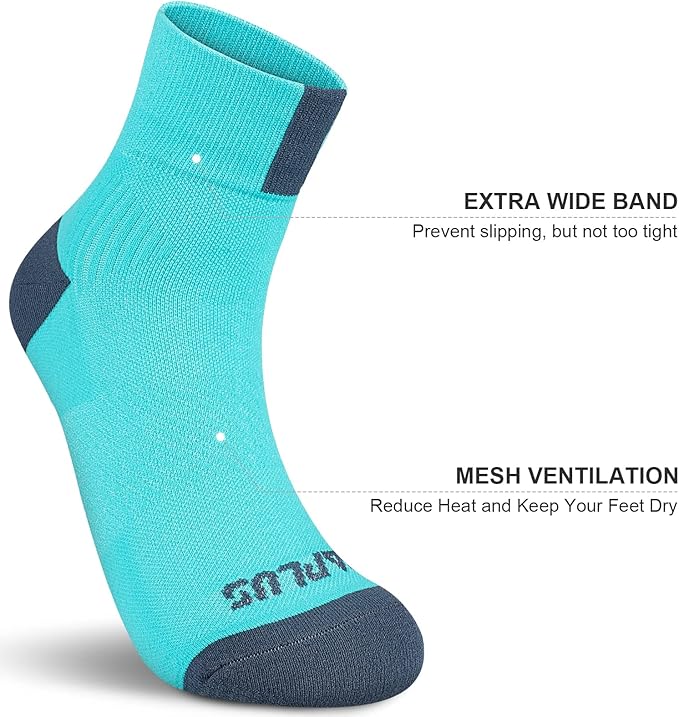 PAPLUS Ankle Compression Socks for Women 6 Pairs, Running Athletic Socks with Arch Support，Plantar Fasciitis Socks