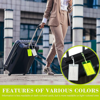 50 Pack Luggage Tags for Suitcases, Airplane Travel Essentials for Flying, International Travel Must Haves, and Luggage Accessories by Sodsay