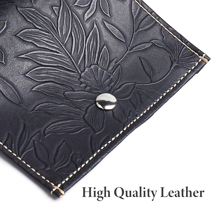 Pill Organizer,LIZIMANDU Weekly Travel Pill Case Box Medication Reminder Daily AM PM, Day Night 7 Compartments,for 4 Times A Day, 7 Days a Week-Includes Leather PU Carrying Case(1-Carved Black)