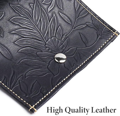 Pill Organizer,LIZIMANDU Weekly Travel Pill Case Box Medication Reminder Daily AM PM, Day Night 7 Compartments,for 4 Times A Day, 7 Days a Week-Includes Leather PU Carrying Case(1-Carved Black)