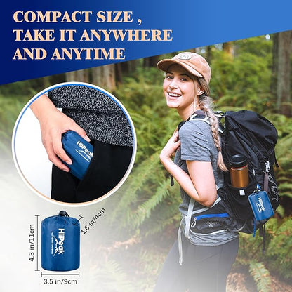 HiiPeak Inflatable Stadium Seat Cushion, Compact Hand Press Stadium Seats Pad Bleacher Seat Chair Cushion Pad for Airplane Travel Camping Backpacking Sports Events