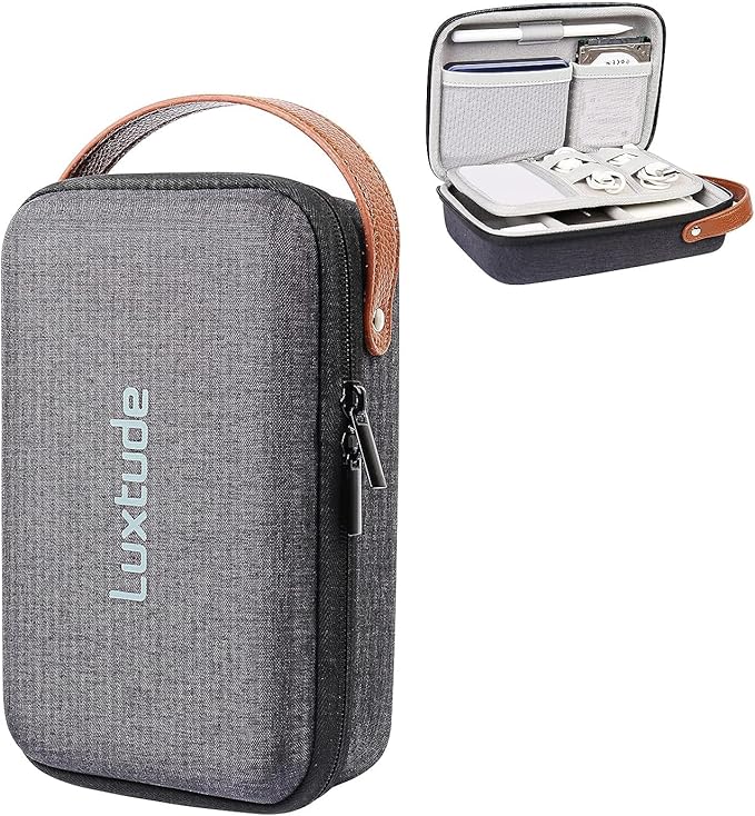 Luxtude Electronics Organizer Travel Case, Tech Organizers Travel Case, Hard Charger Organizers, Portable Cable Organizer, Travel Essentials for Charger/Mouse/Cash/Card/Pen, Tech Gifts