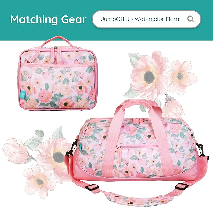 Wildkin JumpOff Jo 12-inch Kids Backpack – Lightweight, Durable Toddler Bag - Floral Watercolor