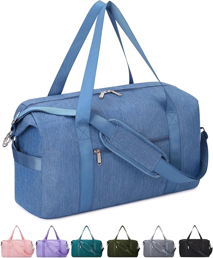 Narwey For Spirit Airlines Personal Item Bag 18x14x8 Travel Duffel Bag Carry on Bag Underseat for Airplane with Wet Pocket Small Gym Bag Weekender Overnight for Women and Men (Navy Blue)