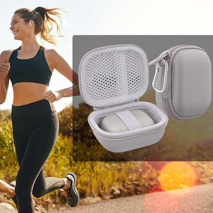 co2CREA Hard Case for Beats Powerbeats Pro 2 with Carabiner Clip, Shockproof Earbuds Storage Box – Protective Travel Cover for Powerbeats Pro 2 Wireless Bluetooth Earbuds (Quick Sand Case)