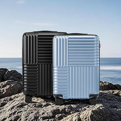 NINETYGO Carry On Luggage 22x14x9 Airline Approved, 20 Inch Luggage with Smooth Double Spinner Wheels, Hard Shell PC+ABS Suitcase Carry-On, Lightweight Travel Luggage, TSA Approved (Green, Himalayas)