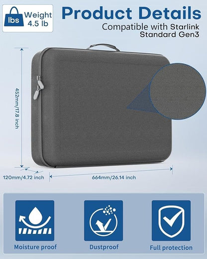 Outdoor Carrying Case for Starlink Gen 3 - Perfect Fit for Starlink Gen 3 Master Disk & Accessories, Ideal for RV Travel & Outdoor Use, Compatible with Starlink Gen 3 Only