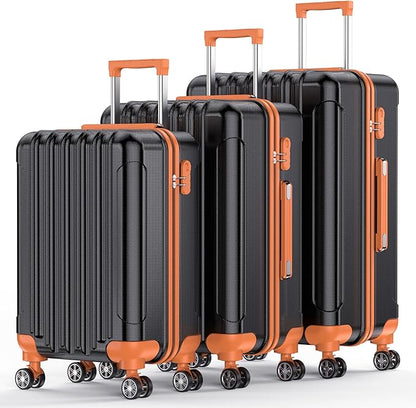 Nazhura Luggage Set, 3-Piece Hardside Suitcase Set, 20-inch Carry On, 24-inch, 28-inch Luggage