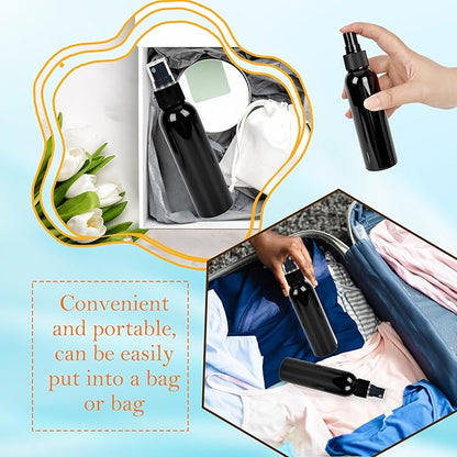 40 Pack Black Plastic Spray Bottles with Cap 4 oz Fine Mist Spray Bottles Refillable Portable Misters Travel Containers for Perfume Cleaning Liquid