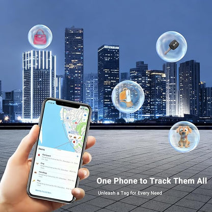 Dual-System Compatible Bluetooth Tracker for iOS or Android Key Finder, Item Locator, Smart Luggage Tracker, Pet Tracker Works with Apple Find My or Google Find Hub IP67 Waterproof Rating (4-Pack)