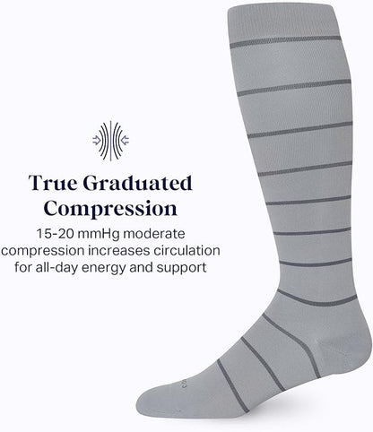 Comrad Nylon Knee High Socks - 15-20mmHg Graduated Compression Socks - Soft & Breathable Support Unisex Socks