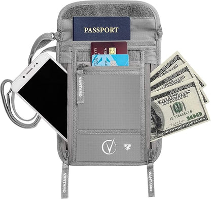 Vantamo Money Belt with RFID For Men & Women, Hidden Passport Holder for Travel, 2 Compartment Travel Fanny Pack for Women Anti Theft