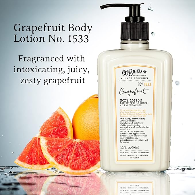C.O. Bigelow Grapefruit Apothecary Duo Skin Care Gift Set, Body Wash & Body Lotion, Liquid Soap & Moisturizing Lotion, Set of 2, 10 Fl Oz