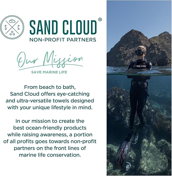 Sand Cloud Turkish Beach Towel - 100% Organic Cotton Turkish Bath Towels - Ultra Soft, Sand Free & Quick Dry Towel for Beach, Pool, or Picnic - As Seen on Shark Tank - Boho Geo Sunset