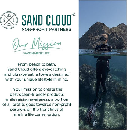 Sand Cloud Turkish Beach Towel - 100% Organic Cotton Turkish Bath Towels - Ultra Soft, Sand Free & Quick Dry Towel for Beach, Pool, or Picnic - As Seen on Shark Tank - Boho Geo Sunset