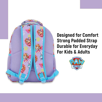 Paw Patrol Backpack for Kids - Chase, Skye, Marshall, Rubble, Rocky, Zuma, Everest, Liberty, and Ryder School Book Bag - Backpack for Boys Girls Toddlers and Adults - for Laptop and Lunch Box (Pink)