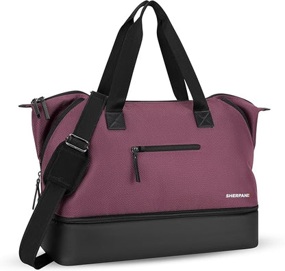 Sherpani Boston, Anti Theft Weekender Bags, Travel Duffel Bag, Carry On Tote Bag with Removable Shoe Bottom Compartment