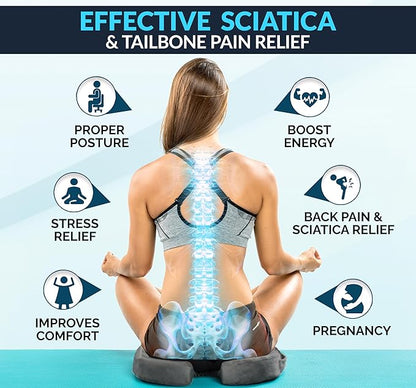 ComfiLife Premium Gel & Memory Foam Seat Cushion – Doctor Recommended Office Chair Cushion, Car Seat Cushion – Chair Cushions for Back & Sciatica Pain Relief – Seat Cushions for Office Desk (Charcoal)