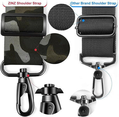 ZINZ 74" Shoulder Strap with Fixed Pad and Dual Balanced Buckles，Camouflage Green