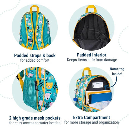 Wildkin 15-inch Kids Backpack – Durable, Padded, Adjustable for School & Travel - Party Animals
