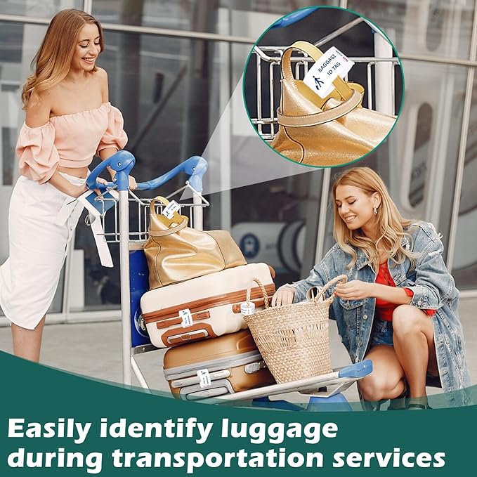 2000 Pcs Paper Hotel Luggage Tags with Transfer Tape On Back Luggage Tags Bulk Blue Baggage Claim Check Tags Serial Numbering Claim Ticket Baggage Identification for Suitcase Motel Bag Storage