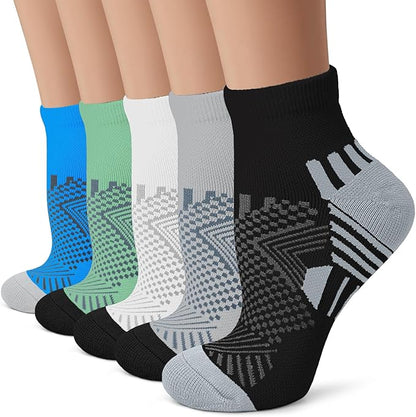 Iseasoo Copper Ankle Compression Socks - Low Cut Arch Support Socks for Men & Women, Running, Nurses, Plantar Fasciitis Socks